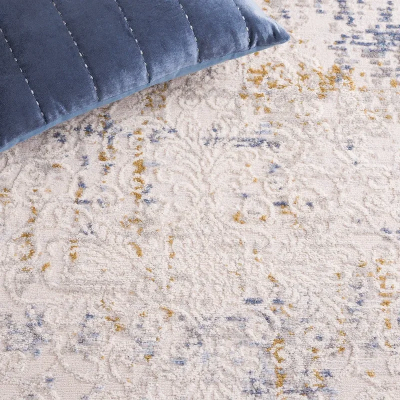 Tapete Palmar Vintage en Beige con Azul