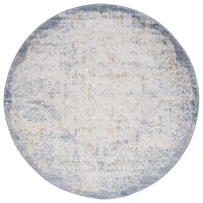 Tapete Palmar Vintage en Beige con Azul