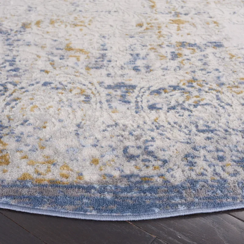 Tapete Palmar Vintage en Beige con Azul