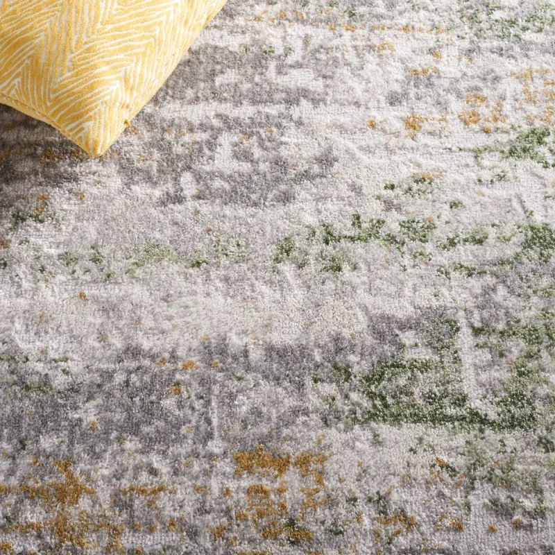 Tapete Palmar Vintage en Gris con Verde