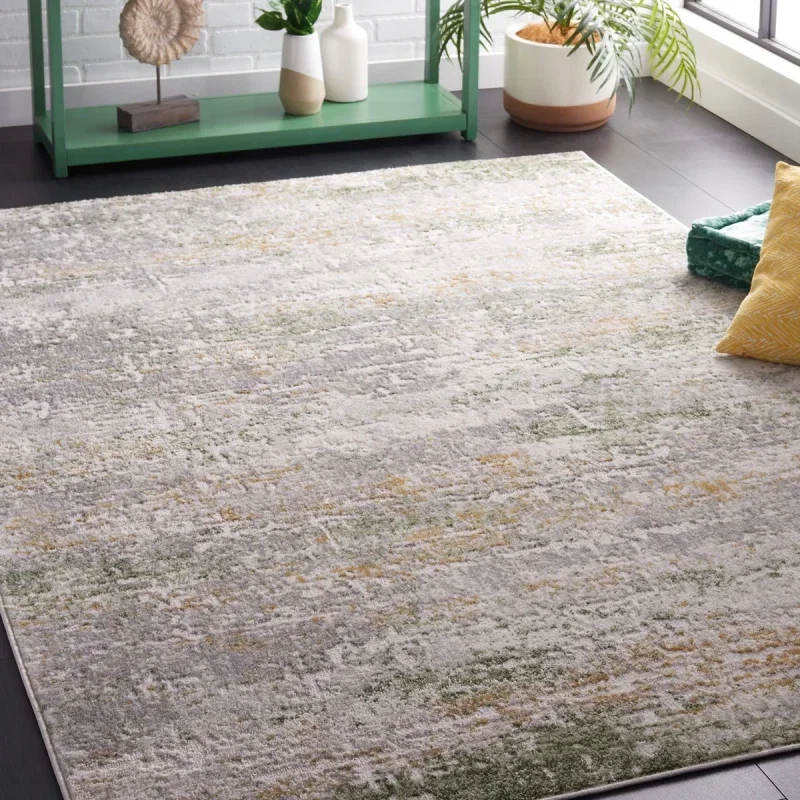 Tapete Palmar Vintage en Gris con Verde