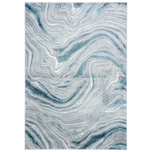 Tapete Prado Abstracto en Azul con Gris