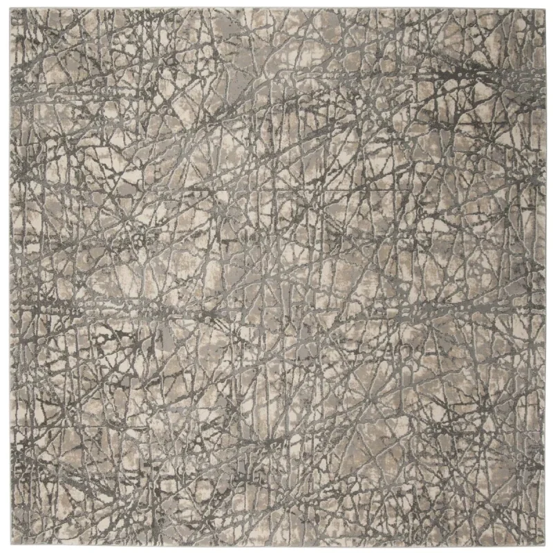 Tapete Prado Abstracto en Beige con Gris