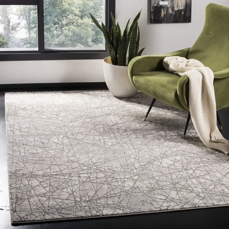 Tapete Prado Abstracto en Beige con Gris