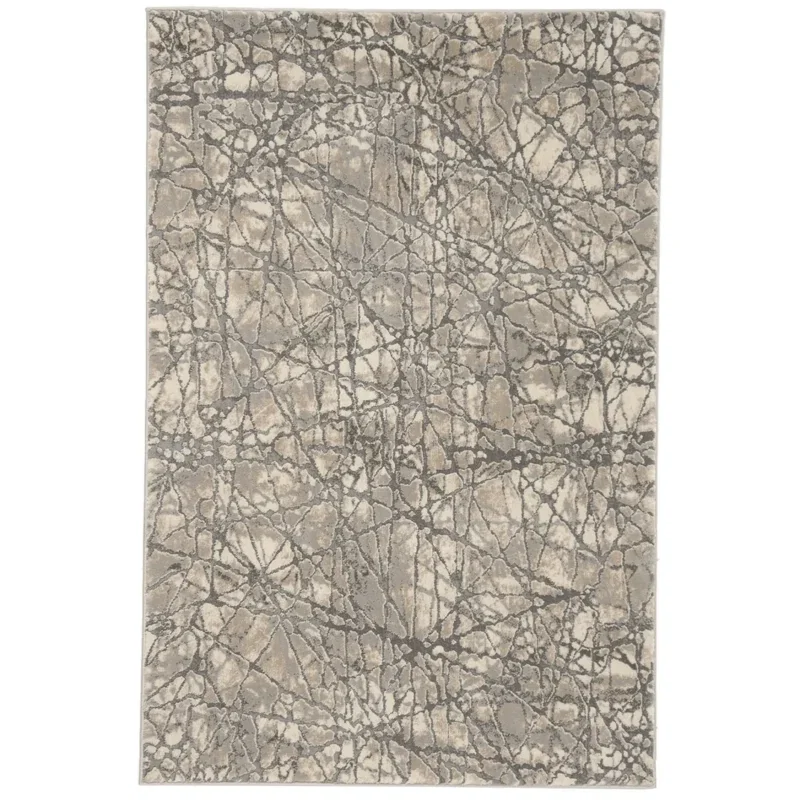 Tapete Prado Abstracto en Beige con Gris