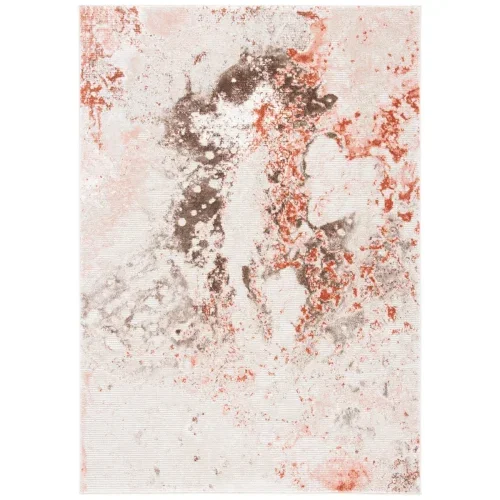 Tapete Prado Abstracto en Beige con Rosa