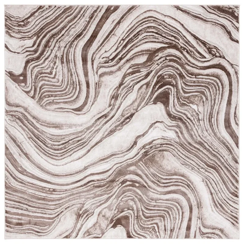 Tapete Prado Abstracto en Café con Beige