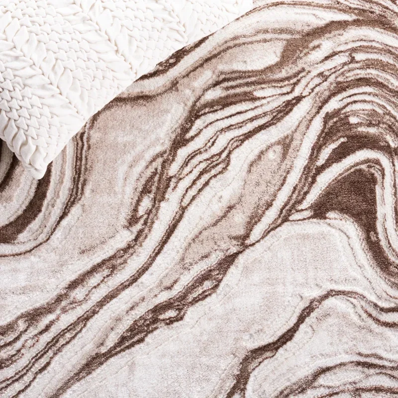Tapete Prado Abstracto en Café con Beige