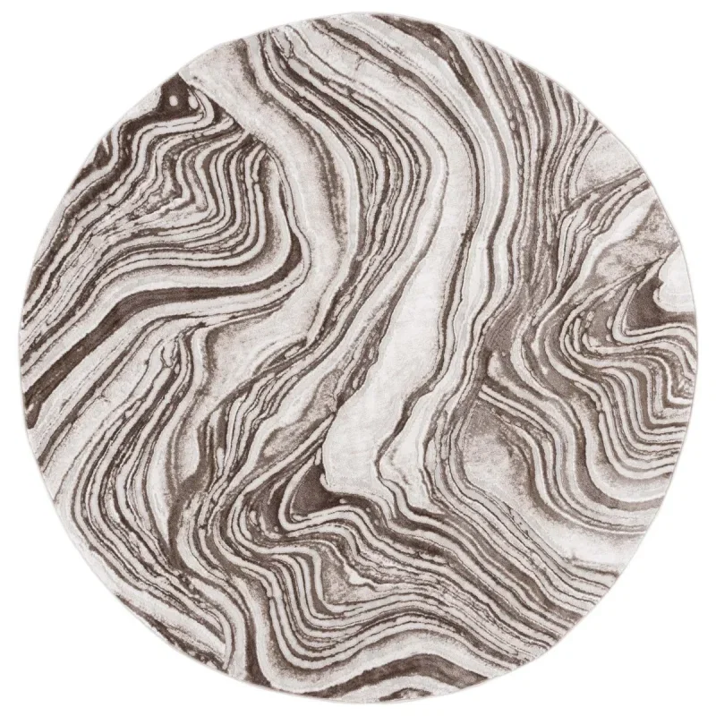 Tapete Prado Abstracto en Café con Beige