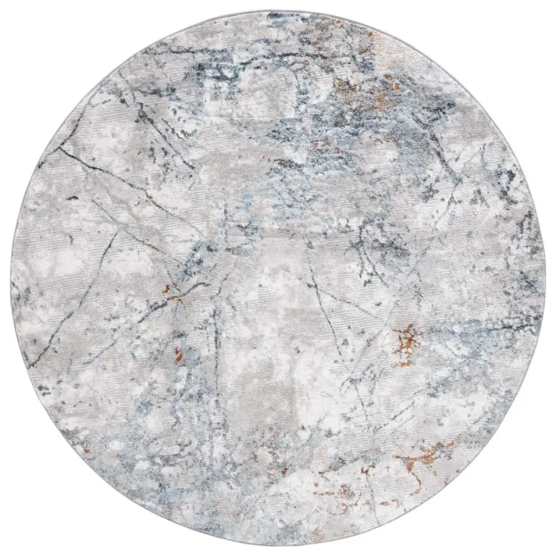 Tapete Prado Abstracto en Gris con Azul