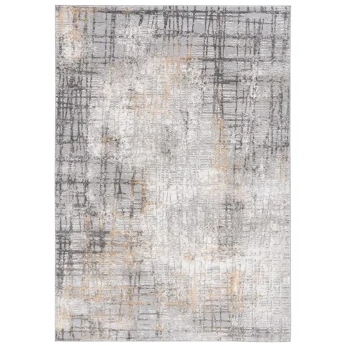 Tapete Prado Abstracto en Gris con Dorado