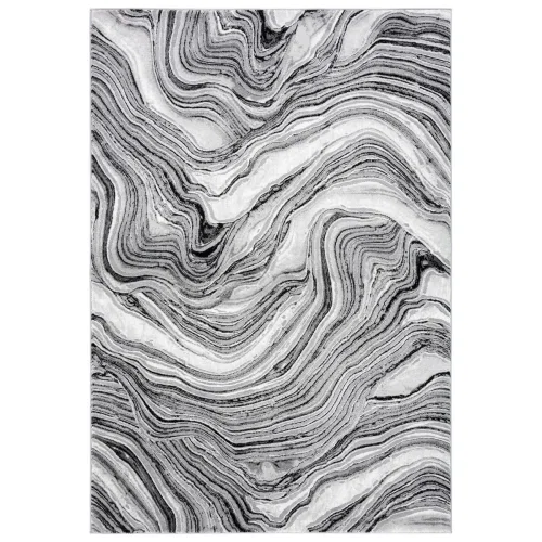 Tapete Prado Abstracto en Negro con Gris