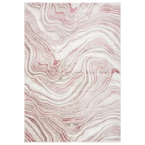 Tapete Prado Abstracto en Rosa con Beige