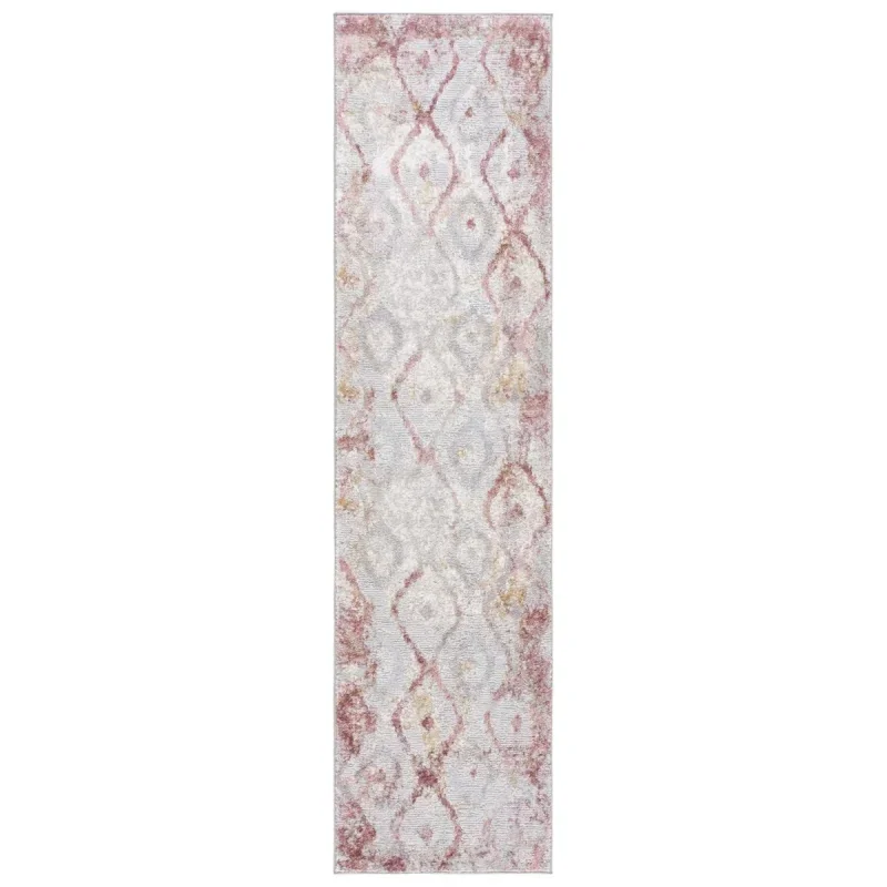 Tapete Prado Damasco en Gris con Rosa