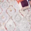 Tapete Prado Damasco en Gris con Rosa