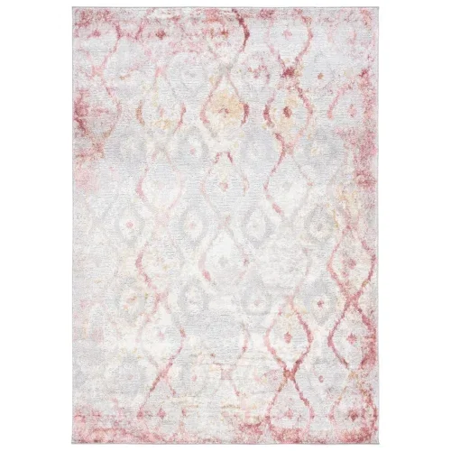 Tapete Prado Damasco en Gris con Rosa