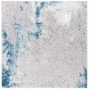 Tapete Prado de Brochazos Desgastado en Gris con Azul