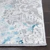 Tapete Prado de Brochazos Desgastado en Gris con Azul