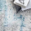 Tapete Prado de Brochazos Desgastado en Gris con Azul