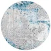 Tapete Prado de Brochazos Desgastado en Gris con Azul