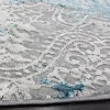Tapete Prado de Brochazos Desgastado en Gris con Azul