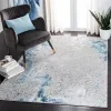 Tapete Prado de Brochazos Desgastado en Gris con Azul