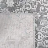 Tapete Prado de Brochazos Desgastado en Gris con Azul