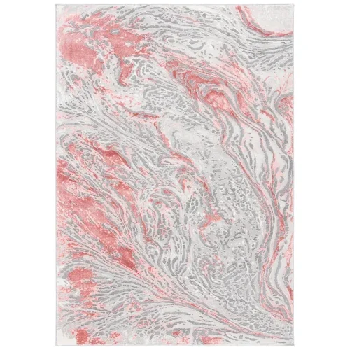 Tapete Prado de Mármol Fluido en Gris con Rosa