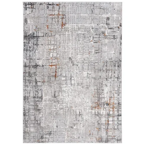 Tapete Prado de Trazos Entrelazados en Gris con Gris Oscuro