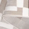 Tapete Ritmo de Cuadrícula Entrelazada en Marfil con Beige