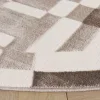Tapete Ritmo de Cuadrícula Entrelazada en Marfil con Beige