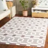 Tapete Ritmo de Cuadrícula Entrelazada en Marfil con Beige