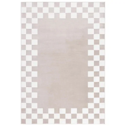 Tapete Ritmo Geométrico en Beige con Marfil