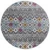 Tapete Roterdam Franjas de Rombos en Gris Oscuro Multicolor