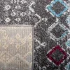 Tapete Roterdam Franjas de Rombos en Gris Oscuro Multicolor