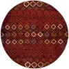 Tapete Roterdam Franjas de Rombos en Rojo Multicolor