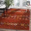 Tapete Roterdam Franjas de Rombos en Rojo Multicolor