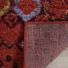 Tapete Roterdam Franjas de Rombos en Rojo Multicolor