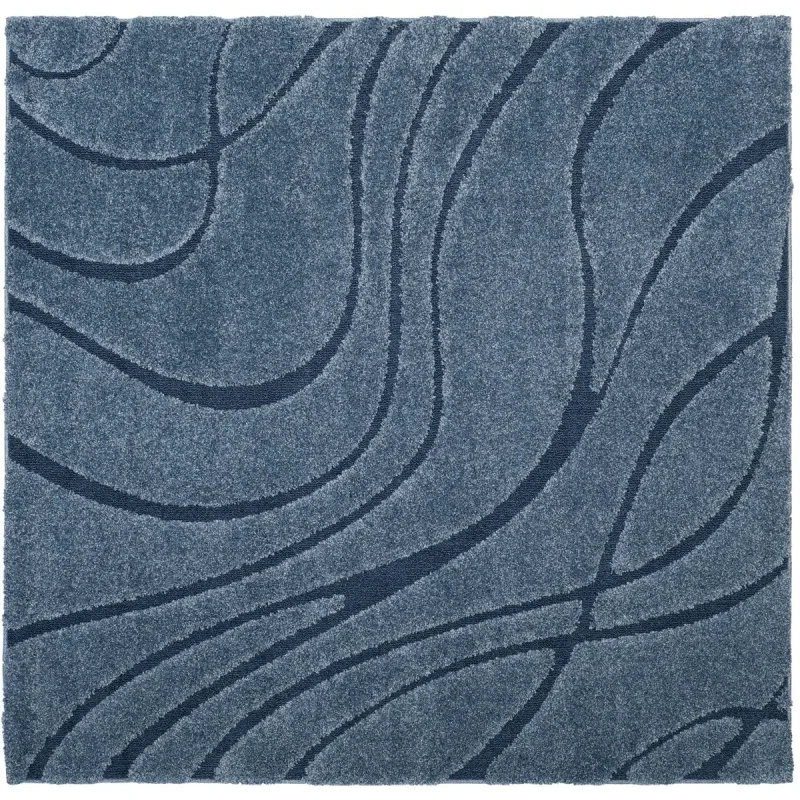 Tapete Shag Miami Abstracto en Azul