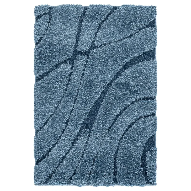 Tapete Shag Miami Abstracto en Azul