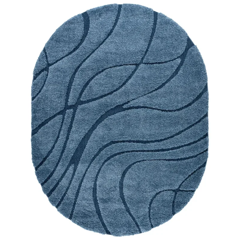 Tapete Shag Miami Abstracto en Azul