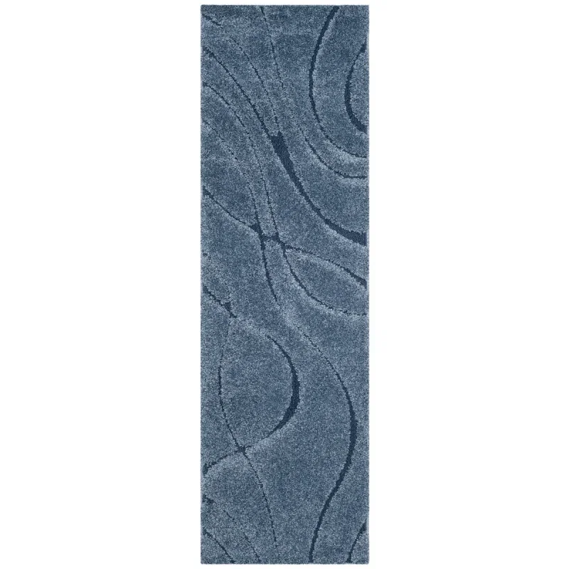 Tapete Shag Miami Abstracto en Azul
