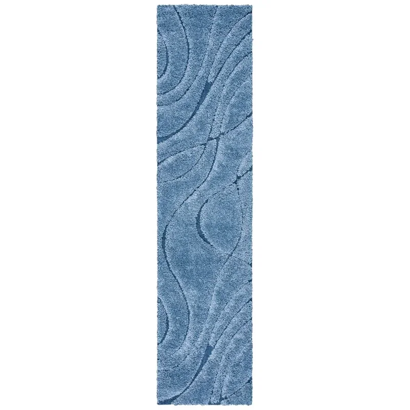 Tapete Shag Miami Abstracto en Azul