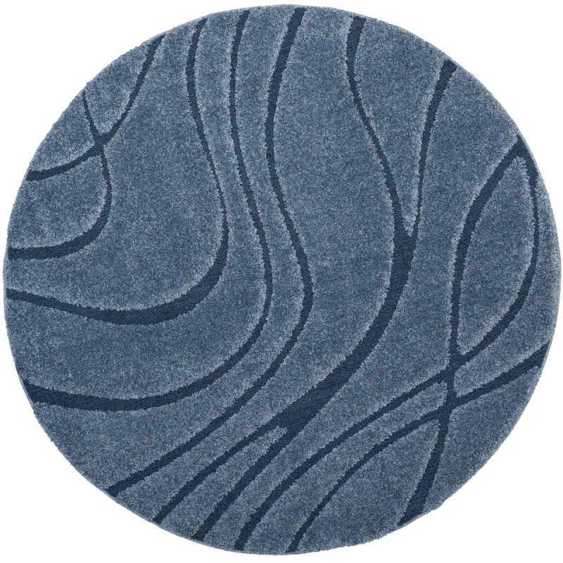 Tapete Shag Miami Abstracto en Azul