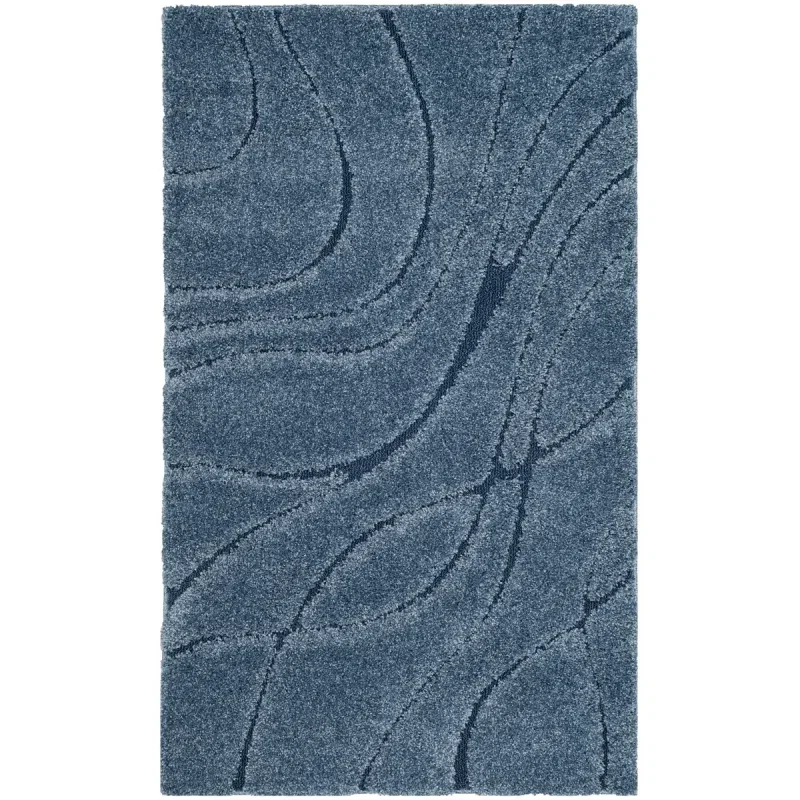 Tapete Shag Miami Abstracto en Azul