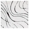 Tapete Shag Miami Abstracto en Marfil con Negro