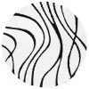 Tapete Shag Miami Abstracto en Marfil con Negro