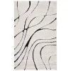 Tapete Shag Miami Abstracto en Marfil con Negro