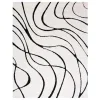 Tapete Shag Miami Abstracto en Marfil con Negro