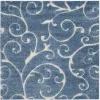 Tapete Shag Miami Damasco en Azul con Marfil
